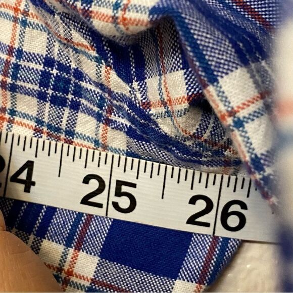 Goodthreads Oxford Men's Slim Long Sleeve Stretch cotton Plaid BLUE Shirt-XXXL - Picture 10 of 11